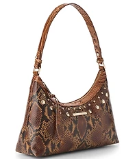 BRAHMIN Anuket Collection Cinnamon Olivia Snake Embossed Studded Shoulder Bag