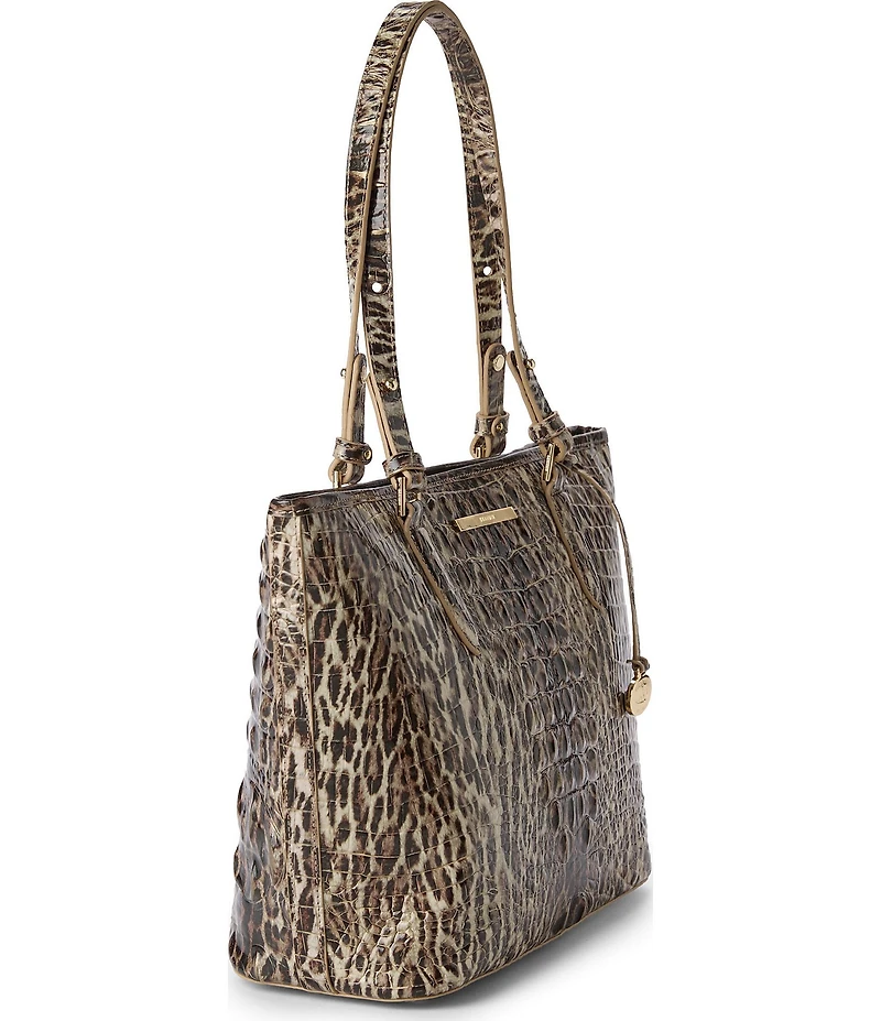 BRAHMIN Asher Melbourne Collection Ocelet Animal Print Medium Tote Bag