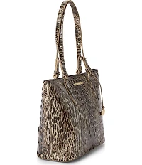 BRAHMIN Asher Melbourne Collection Ocelet Animal Print Medium Tote Bag
