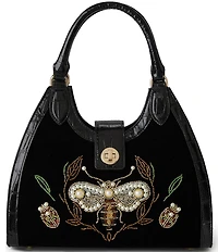 BRAHMIN Attenborough Collection Adrian Velvet Pearl Satchel Bag