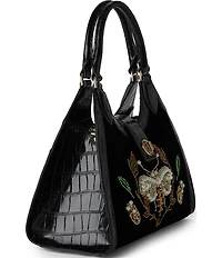 BRAHMIN Attenborough Collection Adrian Velvet Pearl Satchel Bag