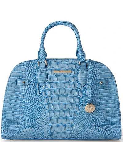 BRAHMIN Aura Blue Melbourne Collection Angelina Satchel Bag