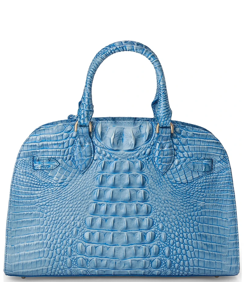 BRAHMIN Aura Blue Melbourne Collection Angelina Satchel Bag