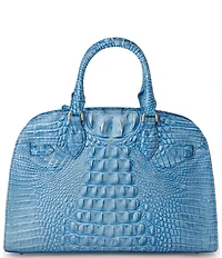 BRAHMIN Aura Blue Melbourne Collection Angelina Satchel Bag