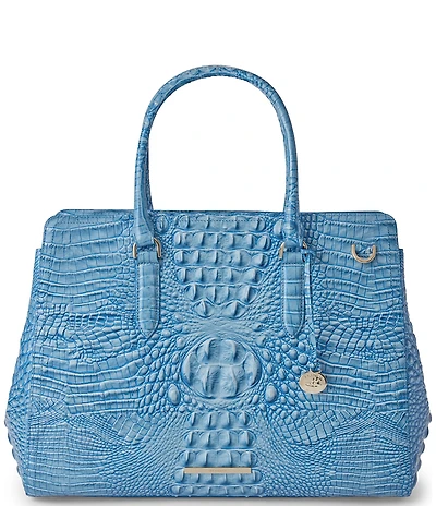 BRAHMIN Aura Blue Melbourne Finley Carryall Satchel Bag