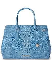 BRAHMIN Aura Blue Melbourne Finley Carryall Satchel Bag