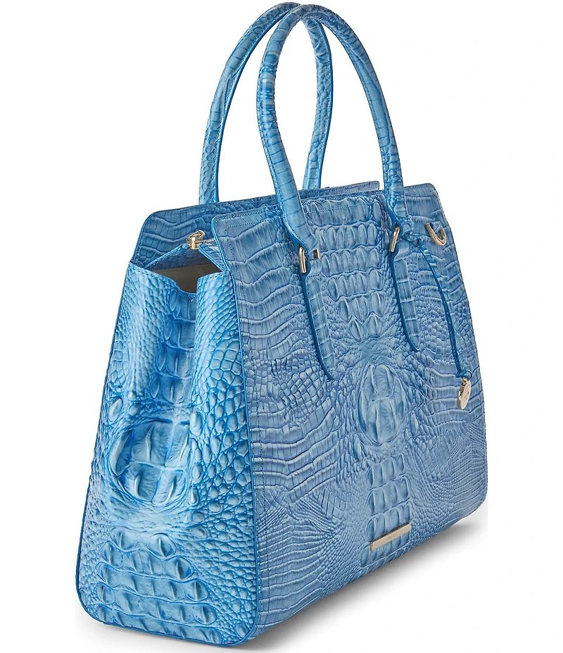 BRAHMIN Aura Blue Melbourne Finley Carryall Satchel Bag