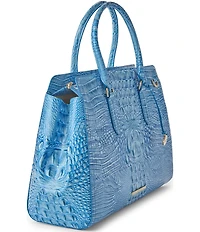 BRAHMIN Aura Blue Melbourne Finley Carryall Satchel Bag