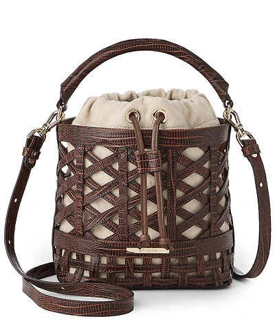 BRAHMIN Bahia Collection Chestnut Mini Amelia Top Handle Crossbody Bag
