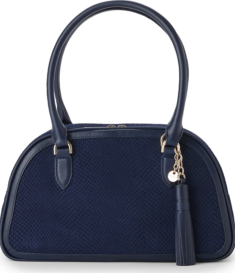 BRAHMIN Belcanto Collection Suede Angie Dome Satchel Bag