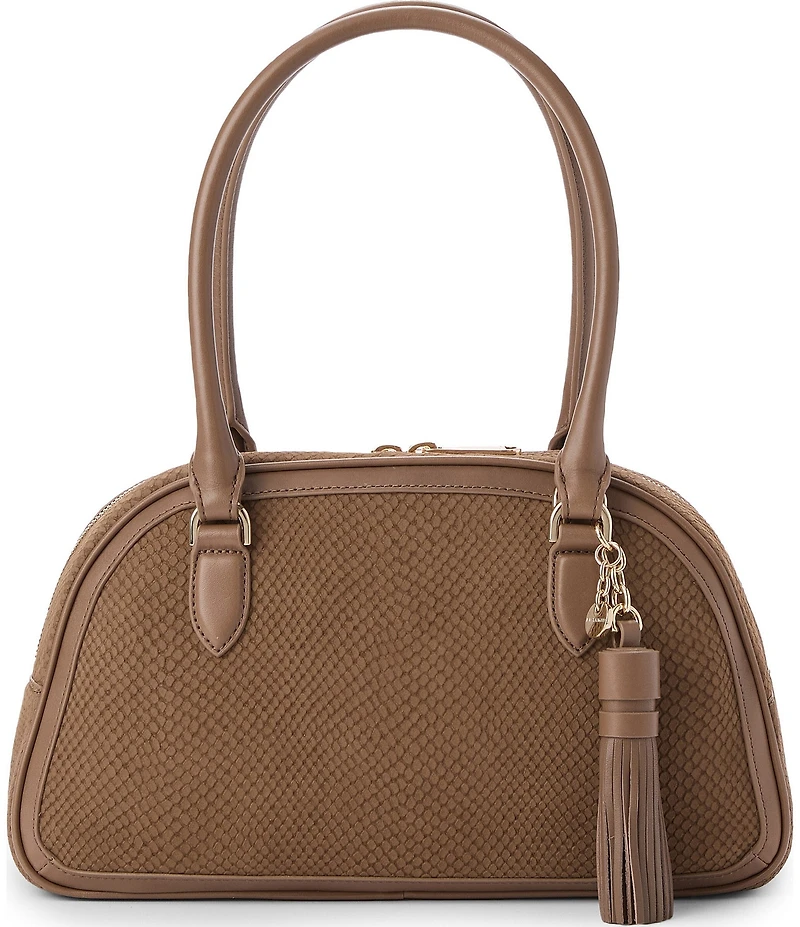 BRAHMIN Belcanto Collection Suede Angie Dome Satchel Bag