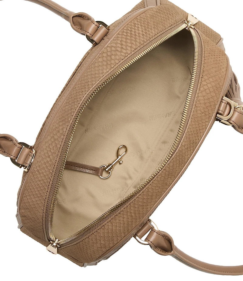 BRAHMIN Belcanto Collection Suede Angie Dome Satchel Bag