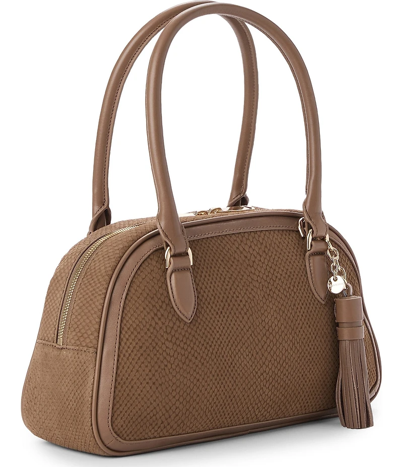 BRAHMIN Belcanto Collection Suede Angie Dome Satchel Bag