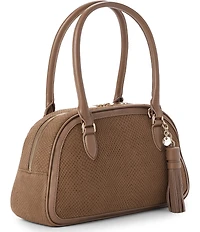 BRAHMIN Belcanto Collection Suede Angie Dome Satchel Bag
