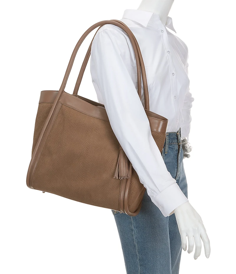 BRAHMIN Belcanto Collection Suede Bailee Oversized Tote Bag