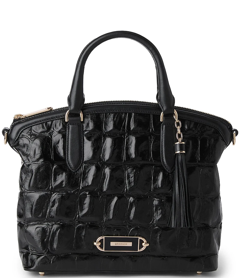 BRAHMIN Black Castle View Duxbury Satchel Bag
