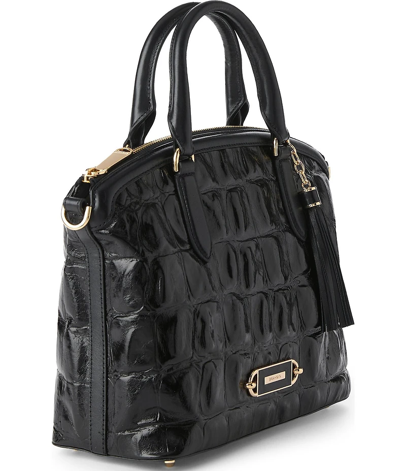 BRAHMIN Black Castle View Duxbury Satchel Bag