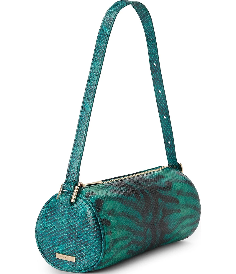 BRAHMIN Blue Mariner Collection Ombre Snake Embossed Billie Shoulder Bag