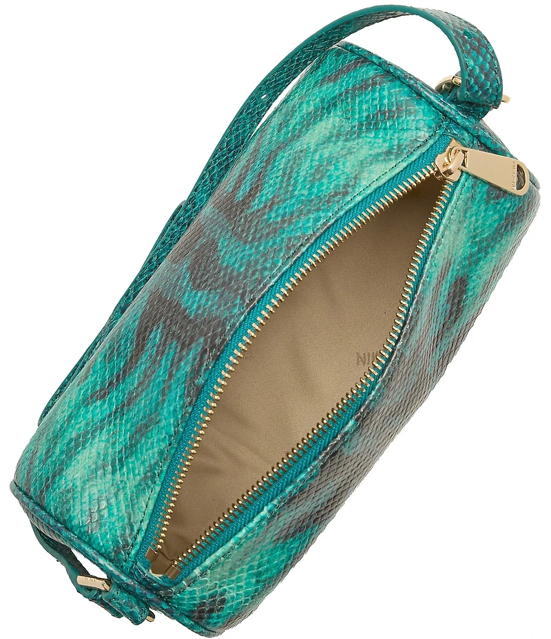 BRAHMIN Blue Mariner Collection Ombre Snake Embossed Billie Shoulder Bag