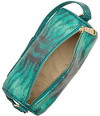BRAHMIN Blue Mariner Collection Ombre Snake Embossed Billie Shoulder Bag