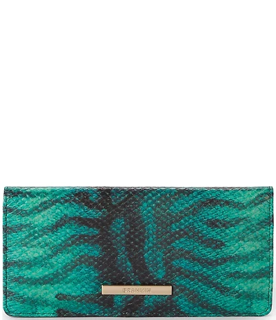 BRAHMIN Blue Mariner Collection Snake Embossed Ady Wallet