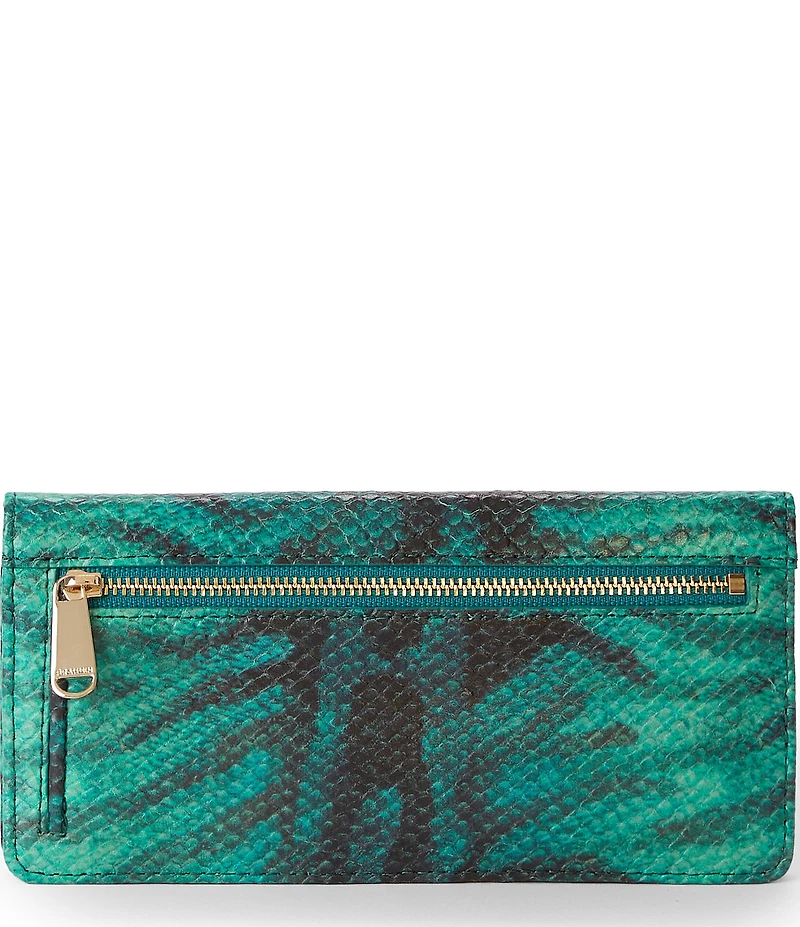 BRAHMIN Blue Mariner Collection Snake Embossed Ady Wallet
