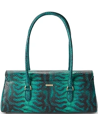 BRAHMIN Blue Mariner Collection Snake Embossed Dayan Satchel Bag
