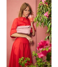 BRAHMIN Adrift Collection Kalina Blush Oversized Clutch