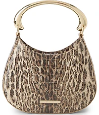 BRAHMIN Brielle Melbourne Collection Ocelot Animal Print Gold Handle Crossbody Bag