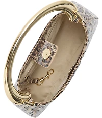 BRAHMIN Brielle Melbourne Collection Ocelot Animal Print Gold Handle Crossbody Bag