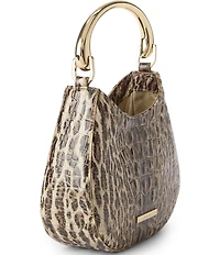 BRAHMIN Brielle Melbourne Collection Ocelot Animal Print Gold Handle Crossbody Bag