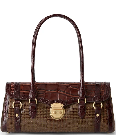BRAHMIN Brixton Collection Tan Dayan Satchel Bag