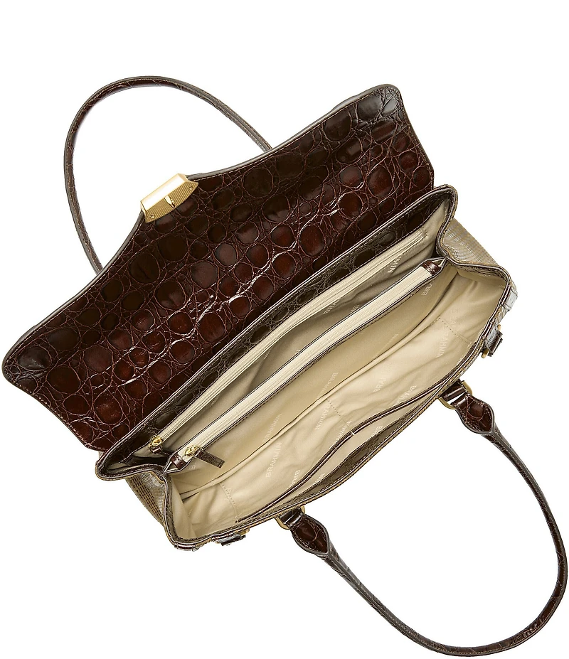 BRAHMIN Brixton Collection Tan Dayan Satchel Bag