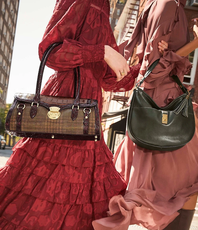 BRAHMIN Brixton Collection Tan Dayan Satchel Bag