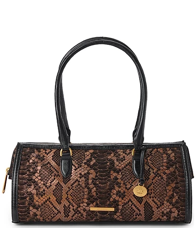 BRAHMIN Captivate Collection Sophia Snake Embossed Satchel Bag