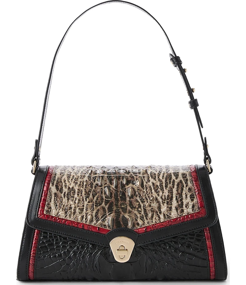 BRAHMIN Calgary Collection Lucine Ocelot Animal Print Shoulder Bag