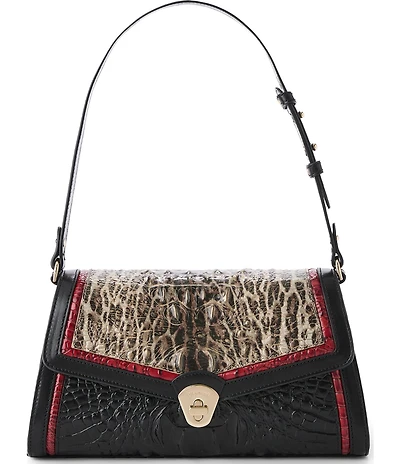 BRAHMIN Calgary Collection Lucine Ocelot Animal Print Shoulder Bag