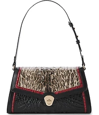 BRAHMIN Calgary Collection Lucine Ocelot Animal Print Shoulder Bag