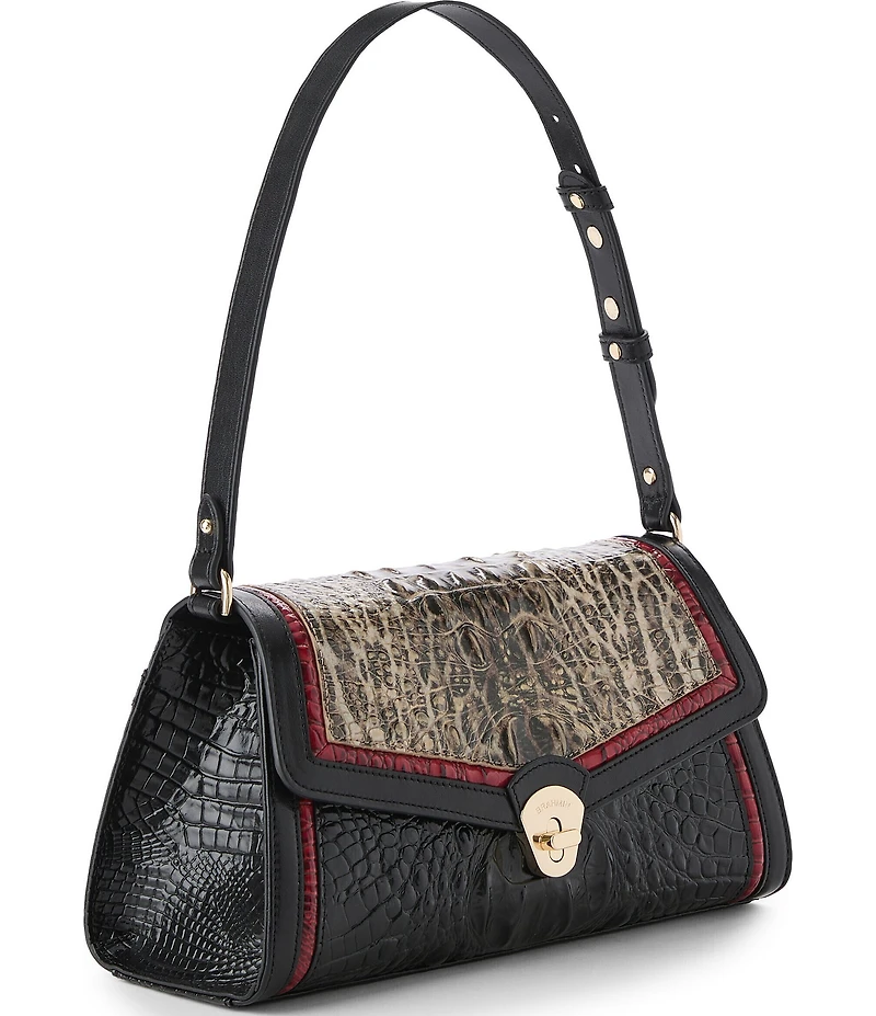 BRAHMIN Calgary Collection Lucine Ocelot Animal Print Shoulder Bag