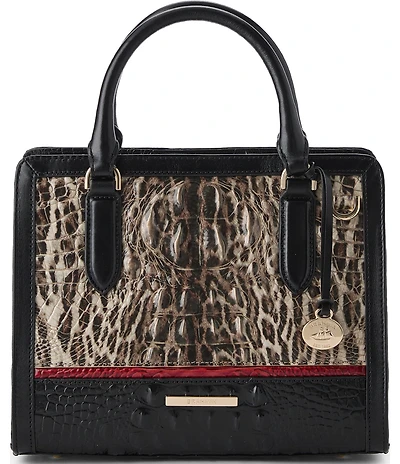 BRAHMIN Calgary Collection Ocelot Animal Print Cami Satchel Bag
