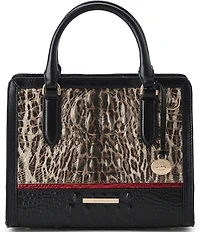 BRAHMIN Calgary Collection Ocelot Animal Print Cami Satchel Bag