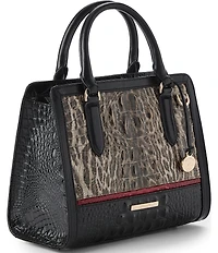 BRAHMIN Calgary Collection Ocelot Animal Print Cami Satchel Bag