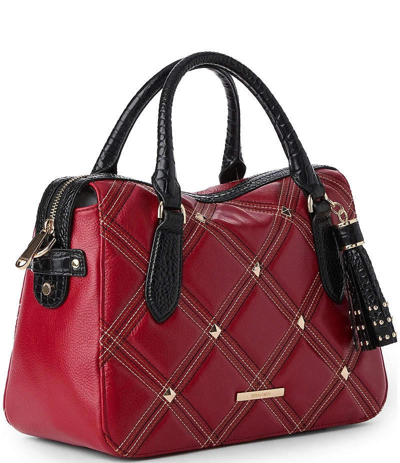 BRAHMIN Camden Collection Red Micaela Satchel Bag