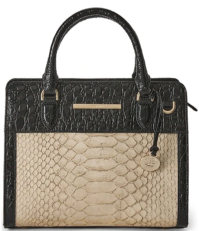 BRAHMIN Cami Breckenridge Collection Multi Croc Snake Embossed Satchel Bag