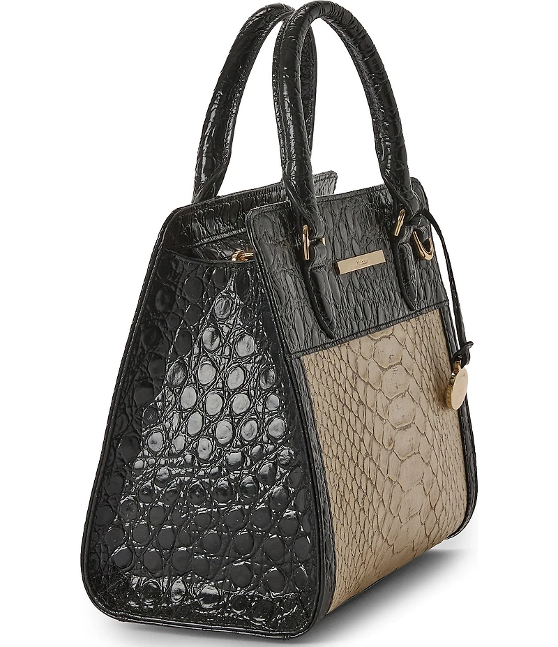 BRAHMIN Cami Breckenridge Collection Multi Croc Snake Embossed Satchel Bag