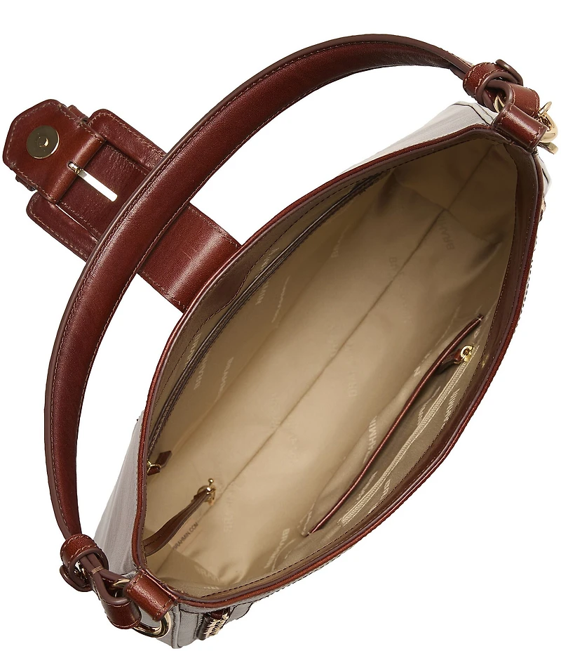 BRAHMIN Caspian Collection Cognac Fallon Cow Print Hobo Shoulder Bag