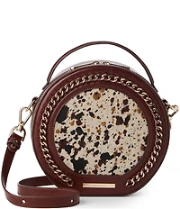 BRAHMIN Caspian Collection Cognac Lane Cow Print Crossbody Bag