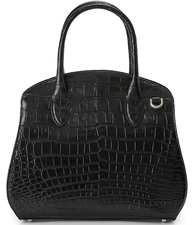 BRAHMIN Castle Glen Collection Black Rosetta Satchel Bag
