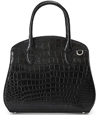 BRAHMIN Castle Glen Collection Black Rosetta Satchel Bag