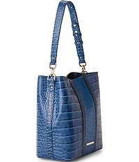 BRAHMIN Celina Retro Blue Skye Magnetic Snap Bucket Bag